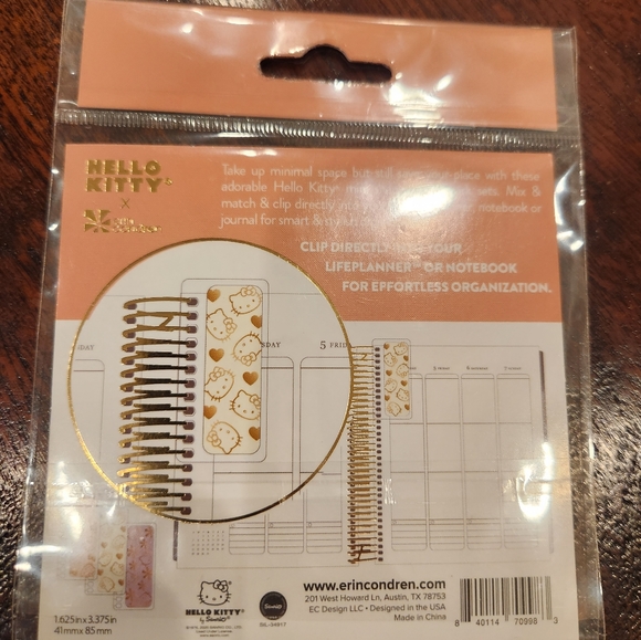 Erin Condren Hello Kitty Mini Snap-in Bookmark Trio NWT - Picture 2 of 2